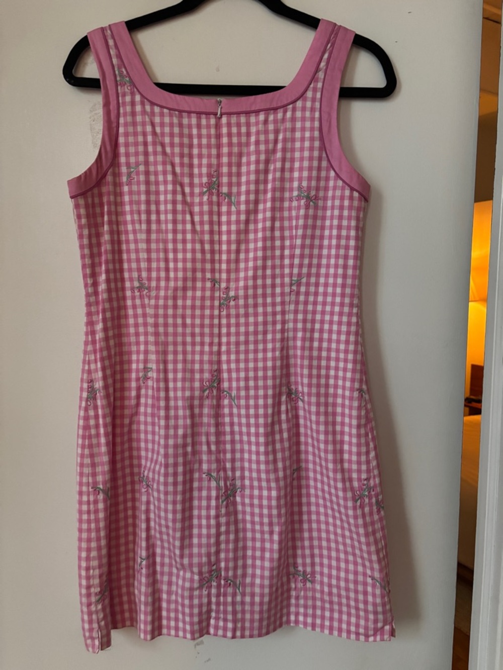 Vintage Lilly Pulitzer Pink Gingham Embroidered Shift Dress - Picture 2 of 3
